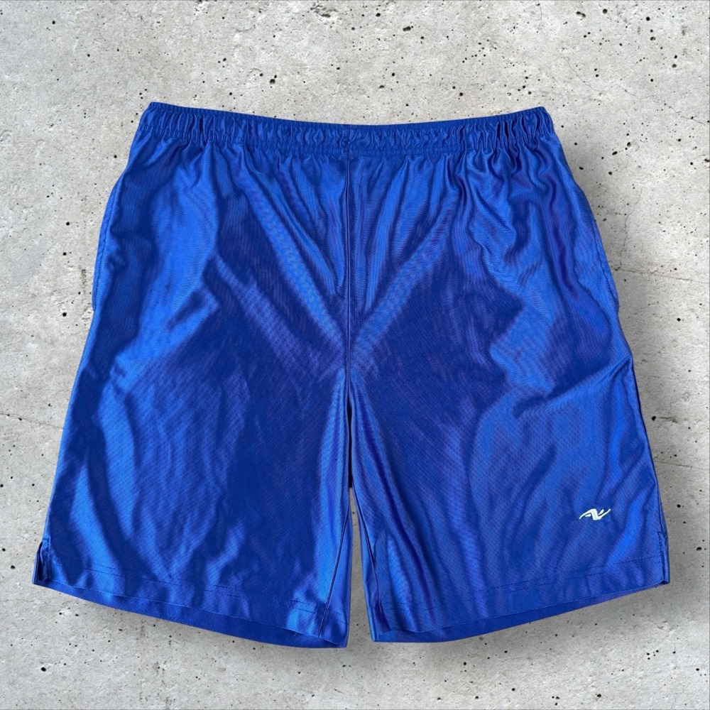 Vintage Y2K Shiny Silky Dazzle Basketball Athletic Shorts Blue Size M
